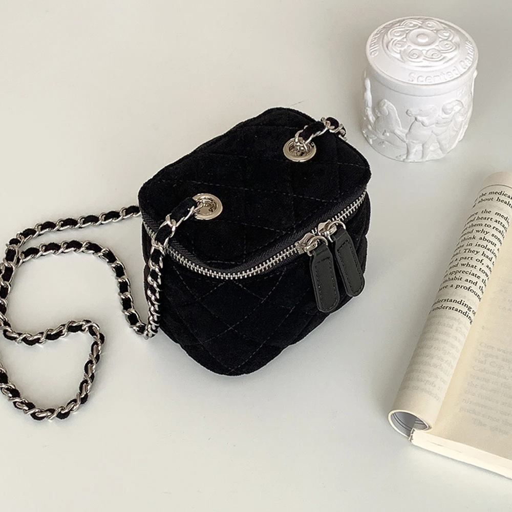 Luxury Bags Sling - Tas bahu wanita Suede Mini tas