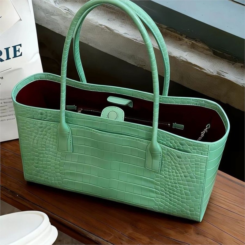Luxury Bags Green - Tas Tote Hijau Vintage Wanita Kulit