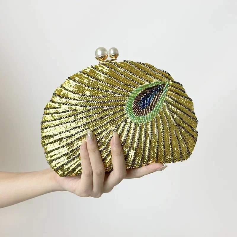 Luxury Bags Green - Tas Clutch Hijau Merak Mewah Baru