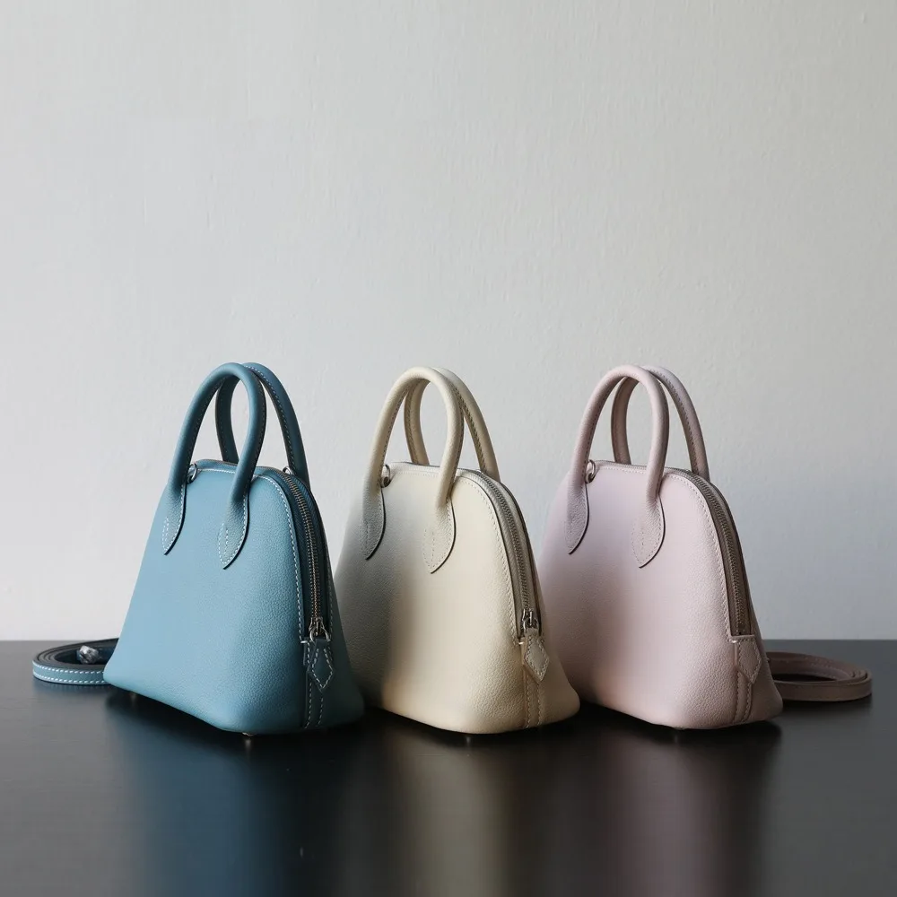Luxury Bags Green - Tas Cangkang Bowling Mini Kulit Sapi