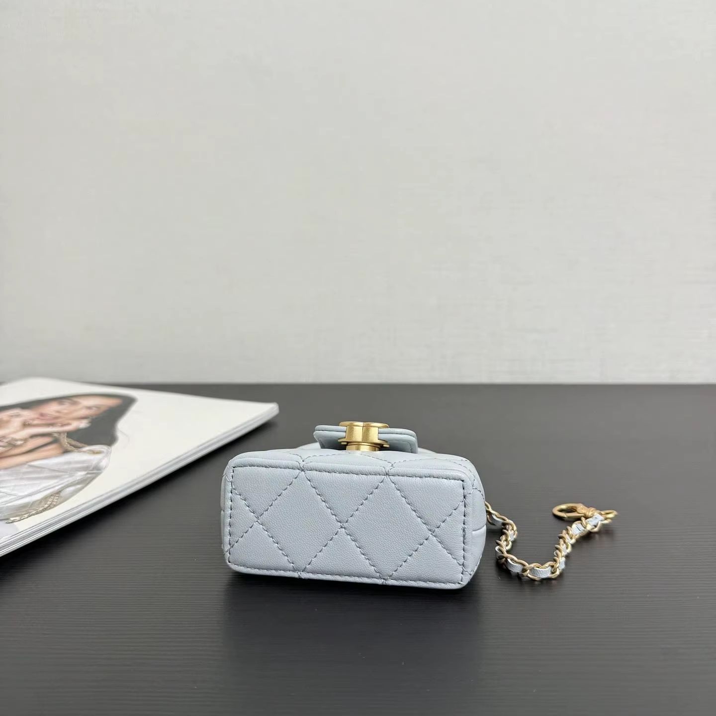 Luxury Bags Blue - Tas Mini Flap Kulit Domba Biru