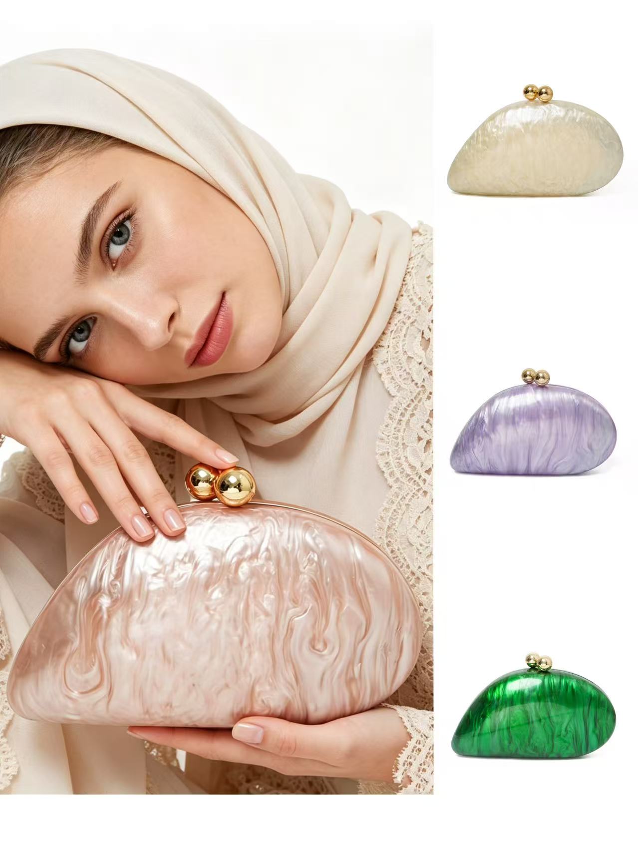 Luxury Bags Sell - Tas Malam Akrilik Bentuk Tidak Beraturan,