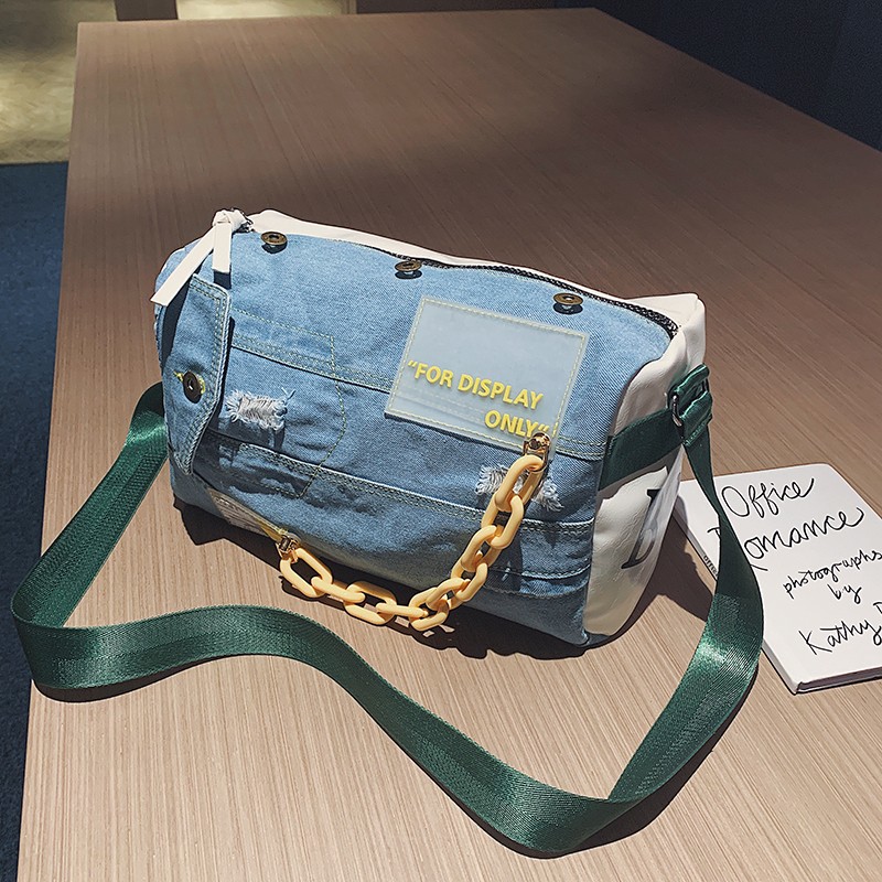 Tas bahu wanita Denim Fashion  - Luxury Bags Blue ulasan dan harga