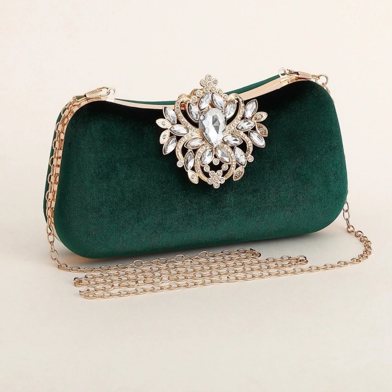 Tas Clutch Beludru Hijau Tua T - Luxury Bags Green ulasan dan harga