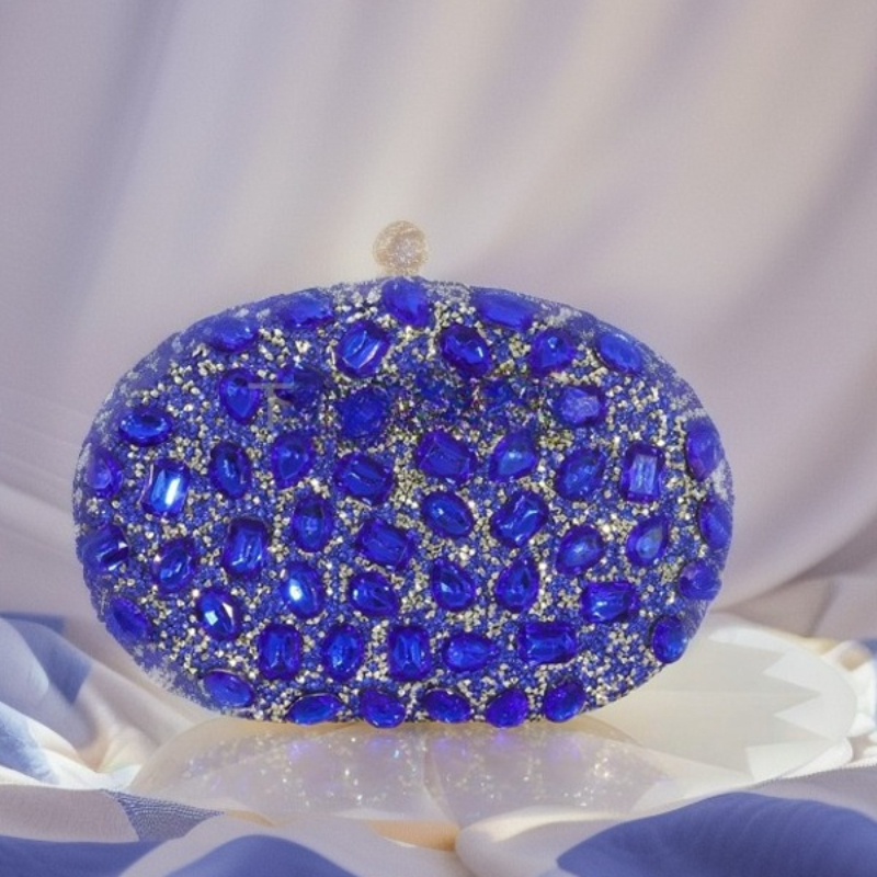 Tas Makan Malam Berlian Oval B - Luxury Bags Blue ulasan dan harga