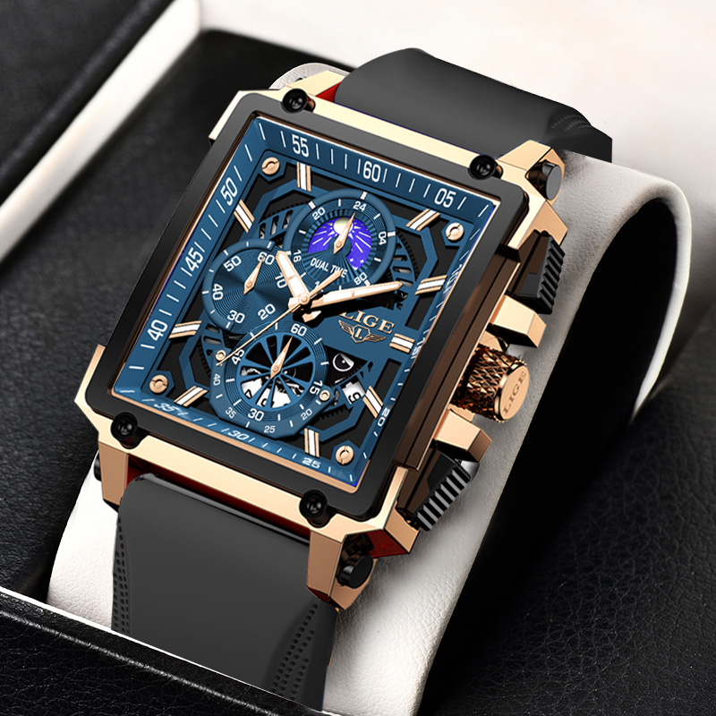 LIGE jam tangan olahraga pria, - Luxury Bags Brands List ulasan dan harga