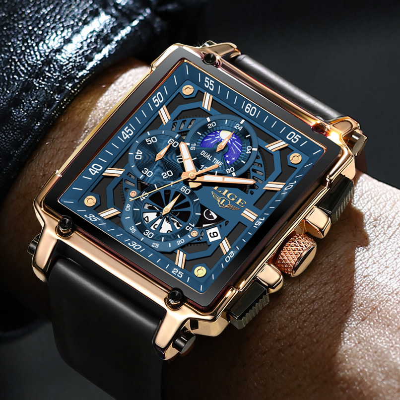 LIGE jam tangan olahraga pria, - Luxury Bags Brands List ulasan dan harga