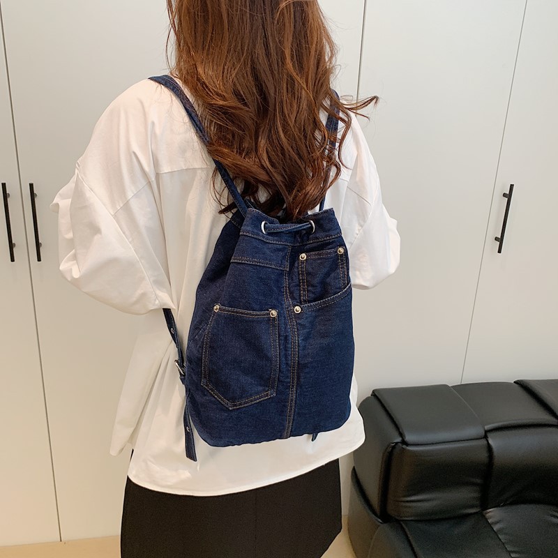 Ransel Wanita Denim Ransel Sek - Luxury Bags Blue ulasan dan harga