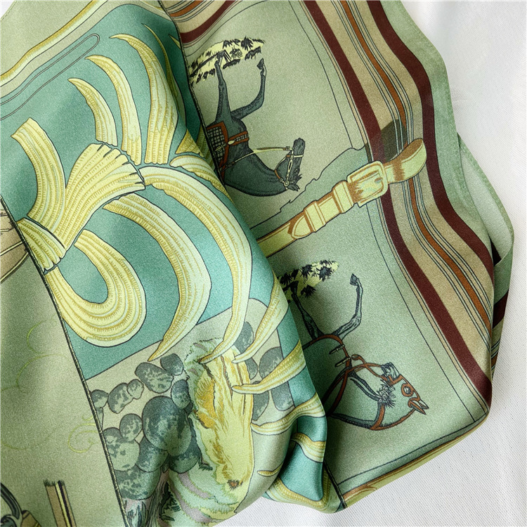Syal Sutra Hijau 65CM Desainer - Luxury Bags Green ulasan dan harga