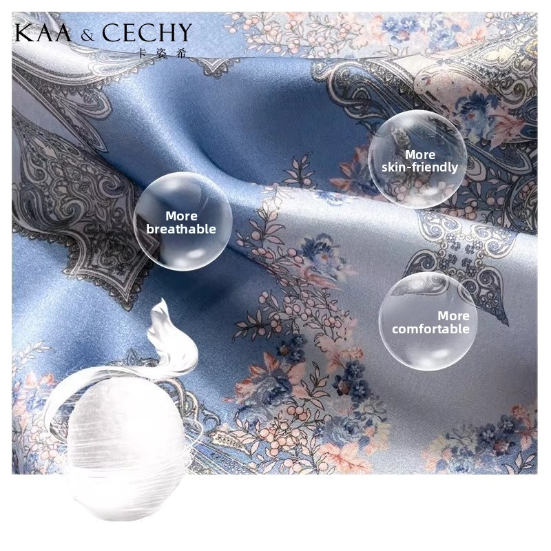 Syal Persegi Sutra Murbei 100% - Luxury Bags Blue ulasan dan harga